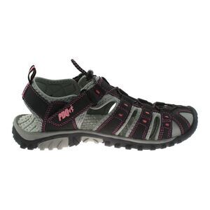 PDQ Womens/Ladies Toggle & Touch Fastening Sports Sandals / Black/Pink